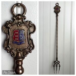 Vintage Peerage Brass Toasting Fork Fireplace Hearth Kitchen Wall Decor Stamford